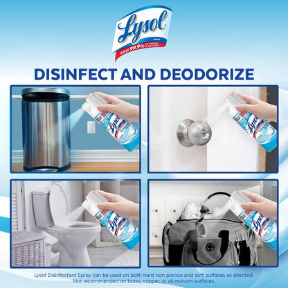 Lysol Disinfectant Spray, Sanitizing and Antibacterial Spray, For Disinfecting and Deodorizing, Crisp Linen, 12.5 Fl Oz (Pack of 2)