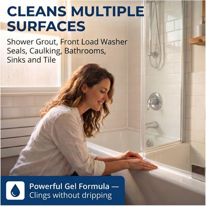 BUKKI Professional Mold Stain Remover Gel (7 FL OZ), Heavy Duty Thick Gel for Shower Grout, Front Load Washer Seals, Caulking, Bathrooms, Sinks and Tile