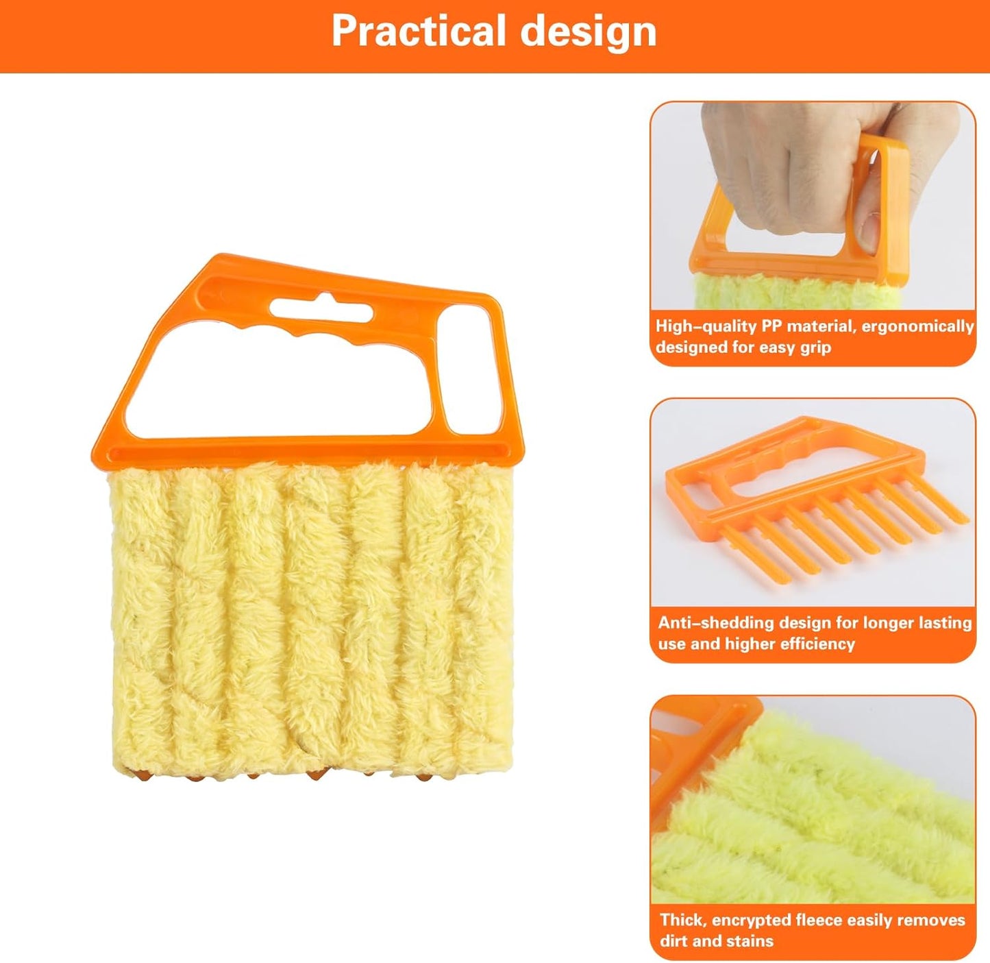 10-Pack Window Blind Cleaner Set: Includes 1× 7-Finger Detail Brush, 1× Shutter Cleaning Brush, and Replacement Heads. Efficient for Blinds, Vents, Keyboards, and More.