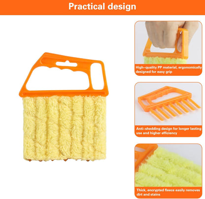 10-Pack Window Blind Cleaner Set: Includes 1× 7-Finger Detail Brush, 1× Shutter Cleaning Brush, and Replacement Heads. Efficient for Blinds, Vents, Keyboards, and More.