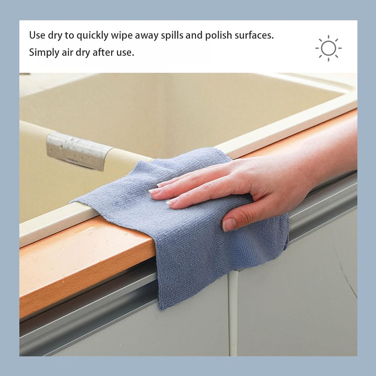Microfiber Cleaning Cloths Roll of 20 - Tear-Off Reusable Washable Towels, 9.8x9.8 Inches, Absorbent and Lint-Free, Scratch-Free for Car Detailing, Household Cleaning, Kitchen, Windows(Yellow)
