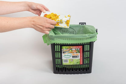 3 Gallon Compostable Food Scrap Bags by BioBag, 100 Count, BPI Certified, Meets ASTM D6400 Standards, Made in USA, Kitchen Trash Bin Liners