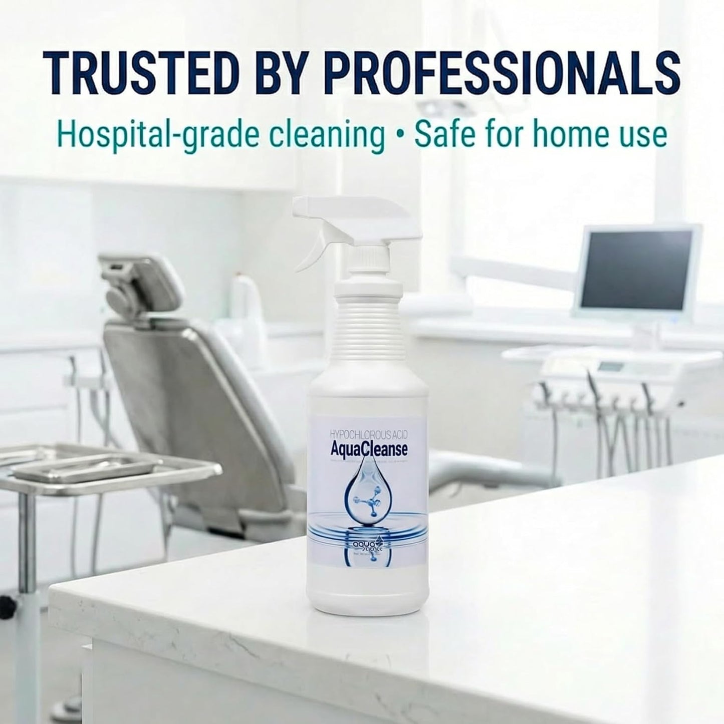 AquaCleanse Hypochlorous Acid 500PPM All-Purpose Cleaner Spray (1 Gallon) – 3X Stronger Than Standard HOCL – Pet & Family Safe, Non-Toxic Surface Cleaner & Odor Remover - No Harsh Chemicals – USA Made