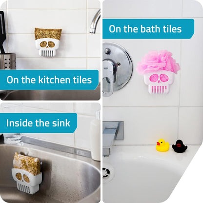 PELEG DESIGN Yogi Sponge Holder, Cute Plastic Sponge Holder for Kitchen Sink with Suction Cup,Dish Sponge Caddy Holder,Dries All Types of Sponges - Sponge Included