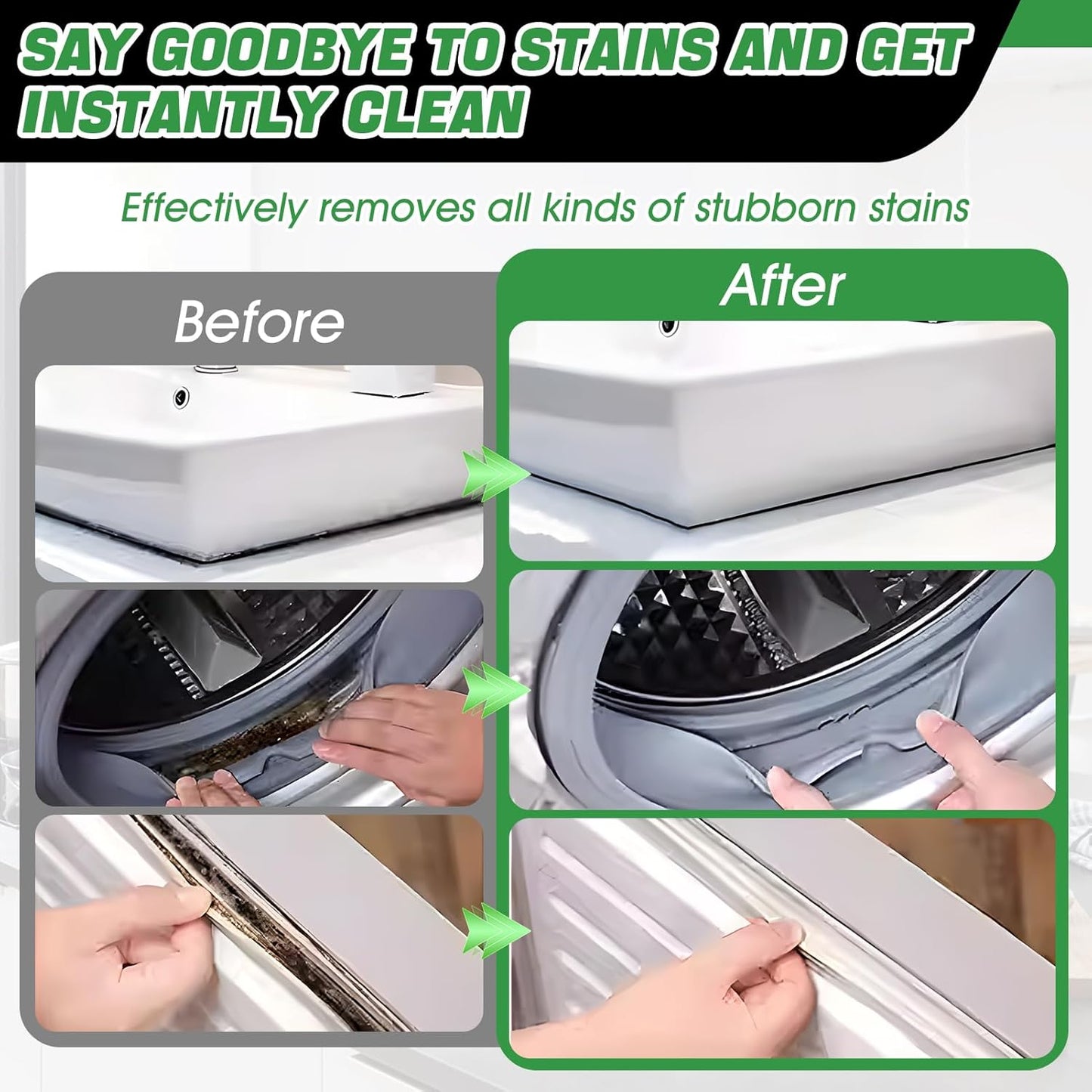 Home Stain Cleaner, Stain Remover Gel with Pointed Nozzle Highly Effective Stain Removal Gentle and Does Not Damage The Surface Multi-Purpose Cleaning for Kitchen and Bathroom, 3.33 OZ