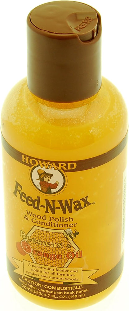 Howard Products Feed-N-Wax Wood Polish & Conditioner, 8 oz, Orange