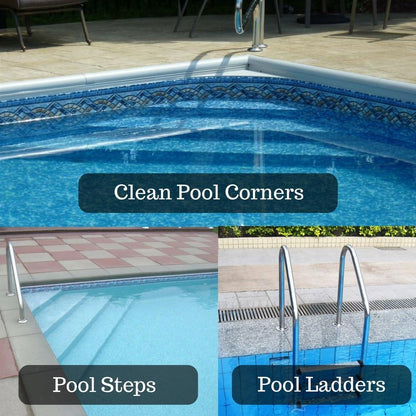 Aquatix Pro Heavy Duty 5" Pool Brush, Durable Stainless Steel Bristles, Aluminium Handle, Tackles & Cleans Stubborn Stains in Swimming Pools, Steps, Walls, Tiles, Best for Concrete & Gunite Surfaces