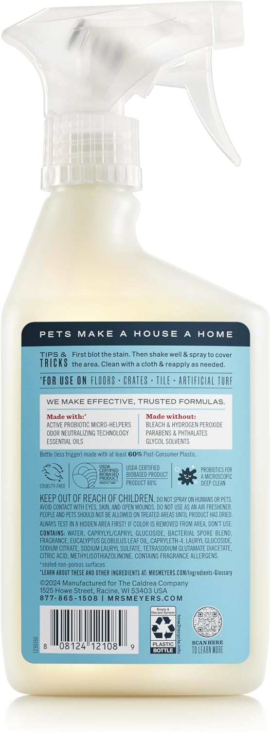 Mrs. MEYER'S CLEAN DAY Pet Multi-Surface Cleaner, Orange Blossom Scent, 16oz