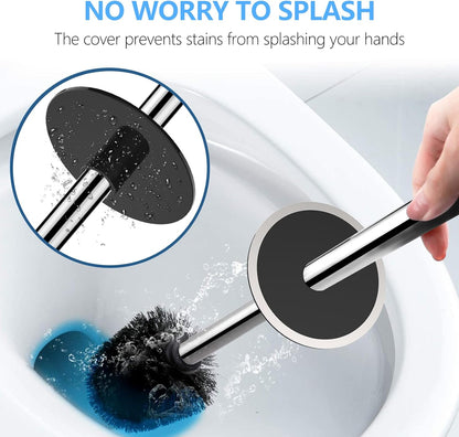 SetSail Toilet Brush, Compact Size Toilet Bowl Brush and Holder Toilet Brushes for Bathroom with Stainless Steel Handle Toilet Cleaner Brush with Durable Scrubbing Bristles, Splash-Proof