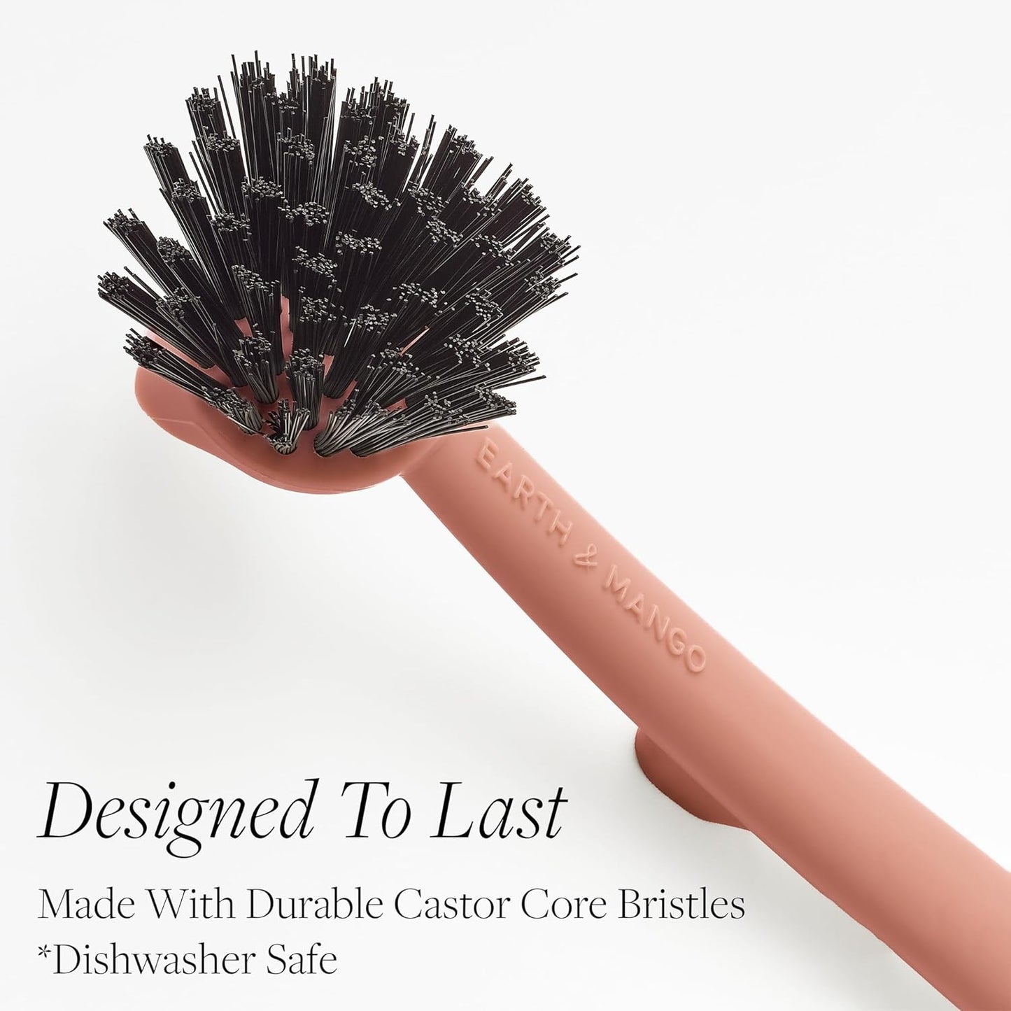 Earth & Mango Magnetic Dish Brush & Scraper, Snaps to Sink, Non-Scratch, Dishwasher Safe, Dish Scrubber – Onyx Black