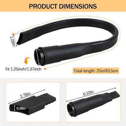 25 inch Flexible Vacuum Crevice Attachment Tool Vacuum Vacuum Attachment for Vac Hoses 1-1/4"(32mm) or 1-3/8"(35mm) vac Accessories Compatible Dyson Shark Hoover Kenmore Bissell & More