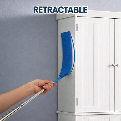 Retractable Gap Dust Cleaner with Extension Pole, Cleaning Tools with 3 Microfiber Dusting Cloths, Extendable Long Handle Duster for Cleaning Under Refrigerator Furniture Appliance