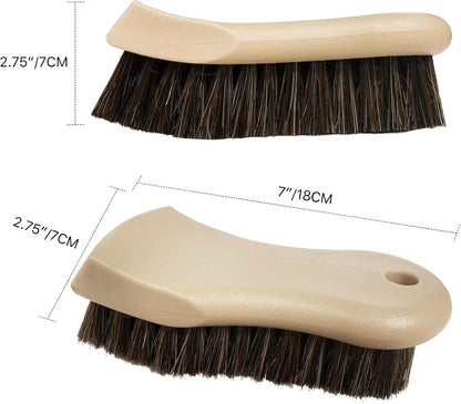 YeewayVeh 3pcs Car Detailing Brush Set, Boars Hair Detailing Brushes, Ultra Soft Detail Brush for Air Vent Leather Seat, Scratch Free Car Detailing Brushes for Interior Exterior, Orange