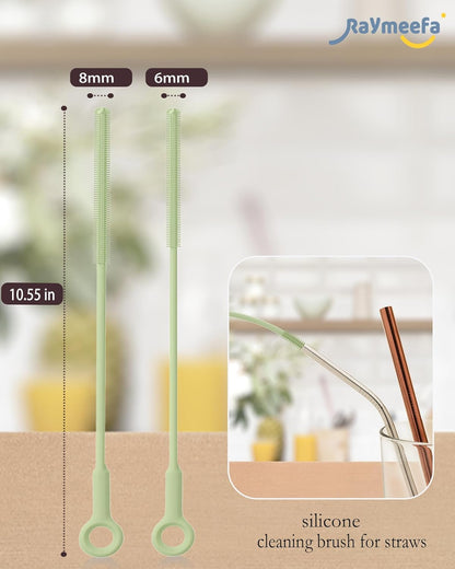 Straw Cleaner Brush Set - Raymeefa Scratch-Free Detail Cleaning for Reusable Straws & Tumblers (Blue)