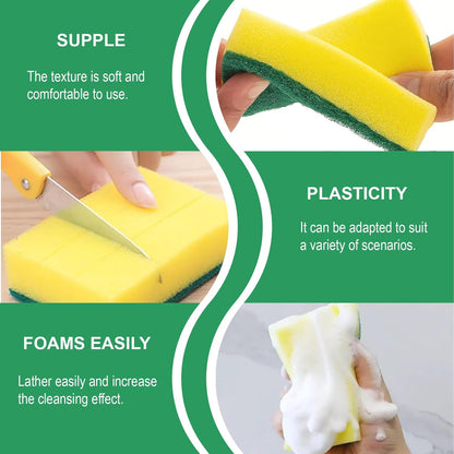 24 Pack Kitchen Cleaning Sponges,Scrub Sponges,Non-Scratch Scrub Dish Sponge Safe on Non-Stick Cookware,Stink-Free Cleaning Supplies for Pots, Pans
