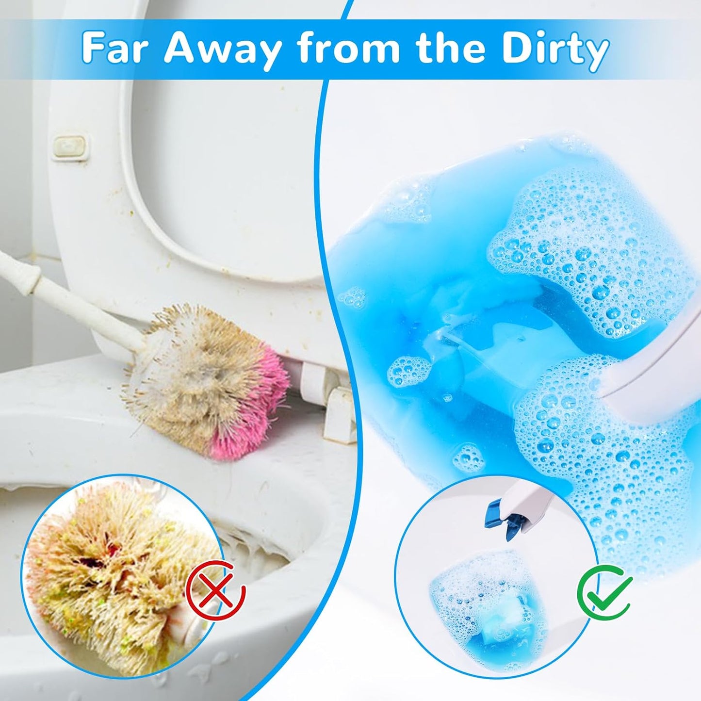 Effacera 36 Refills Disposable Toilet Bowl Paper Bulk Toilet Fresh Flushable Refills for Bathroom Brush Accessories Supplies Starter Kit (Ocean Scent)