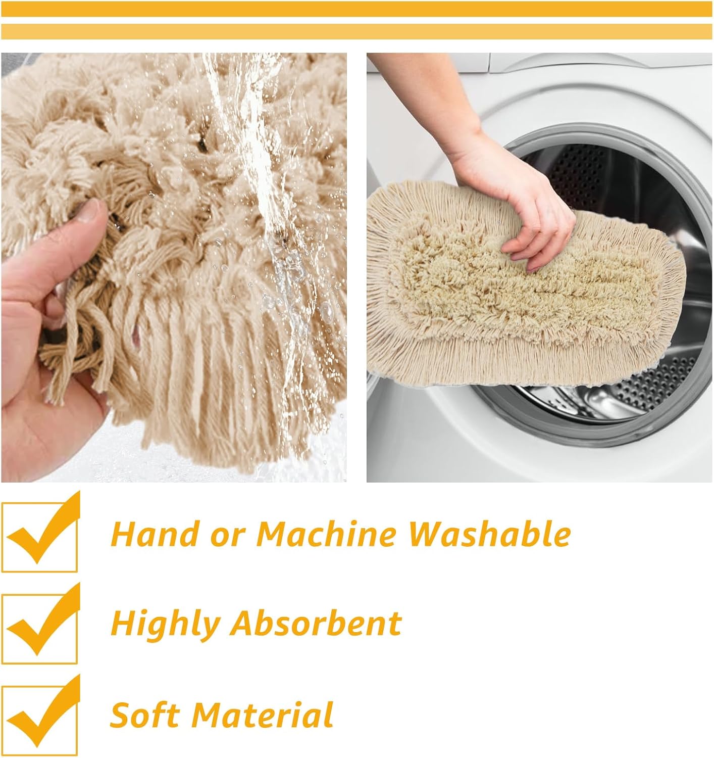 YAYODS 3 Pack Dust Mop Replacement Head, 36'' Dust Mops for Floor Cleaning Replacement Reusable Industrial Cotton Dust Mop Refill for Hardwood Floors, Ceramic, Marble, Tile