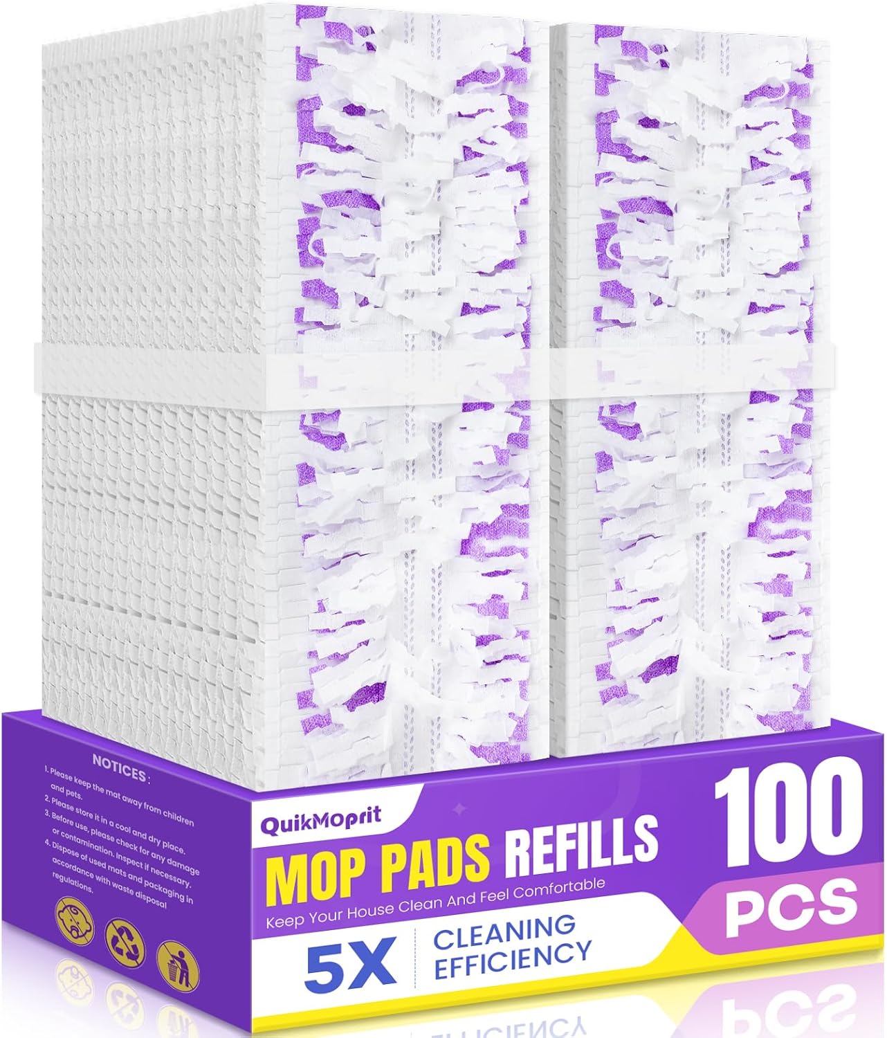 60 Pcs Power Mop Pads for Swiffer PowerMop 500+ Strips Multi-Surface Refill Pad Disposable Spray Mopping Pads Head Refills for Floor Cleaning (Quick-Absorb, No Residue & Disposable)