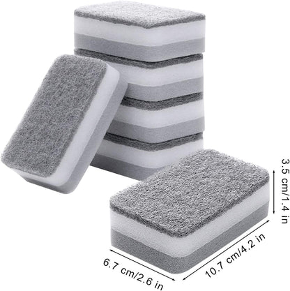 Individually Wrapped Sponges 20 Pack Kitchen Dishwashing Sponge Bulk, Non Scratch Dishes Scouring Pad Dishcloth, Odor-Free Sponge Wipes for Household Cleaning Dishes Travel Apartments - Grey