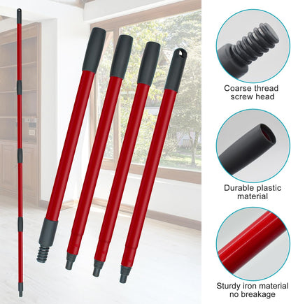 Spin Mop Replace Head, Base, Mop Handle Replacement for OCedar EasyWring 1 Tank System, Include 2 Microfiber Mop Head Replacement, 1 Sturdy Iron 30-58" Mop Handle, 1 Scrubber Head, 1 Spin Base