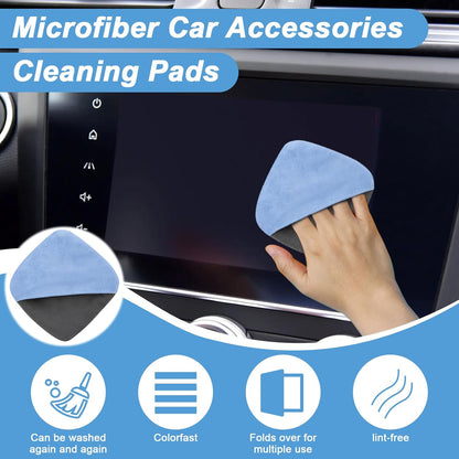 Car Screen Cleaner, 4.1''×4.1'' Microfiber Dashboard Wipes, Square Microfiber Cloth, Car Display Wipes,Vehicle Screen Cleaner Tool universal for Car Dashboard Car Display Car Interior Tools (Black)