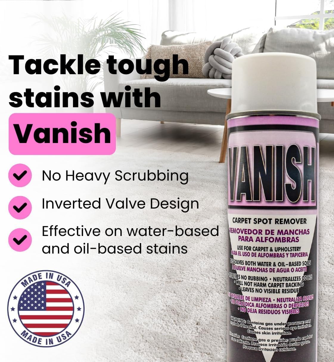 Carpet Care Bundle, Vanish Spot Remover Spray and Fresh Sprinkles Bouquet Deodorizer Powder, 18 oz and 1.5 lbs