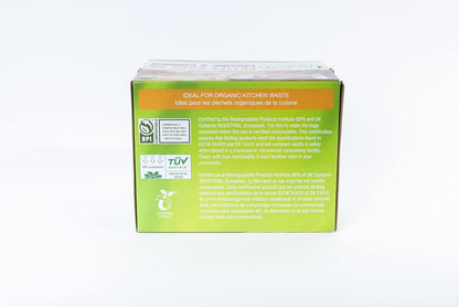3 Gallon Compostable Food Scrap Bags by BioBag, 100 Count, BPI Certified, Meets ASTM D6400 Standards, Made in USA, Kitchen Trash Bin Liners