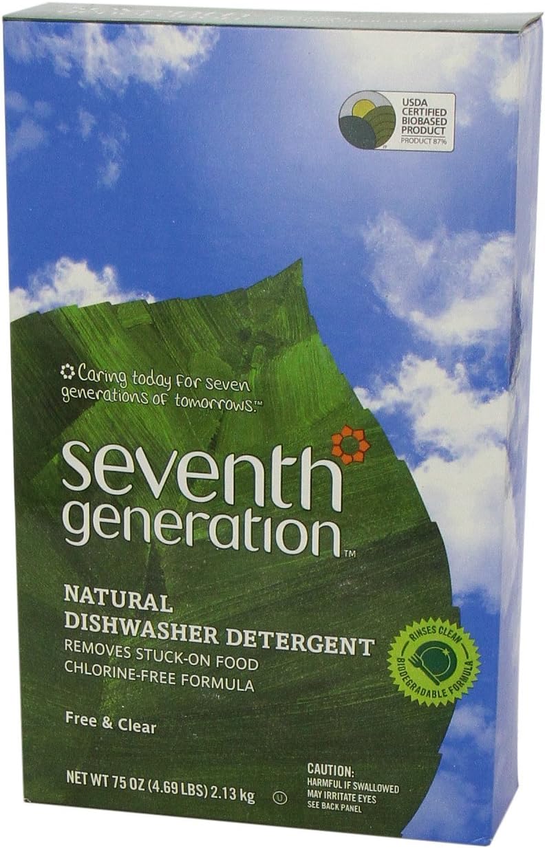 Seventh Generation Free and Clear Dishwasher Detergent Powder 75 oz