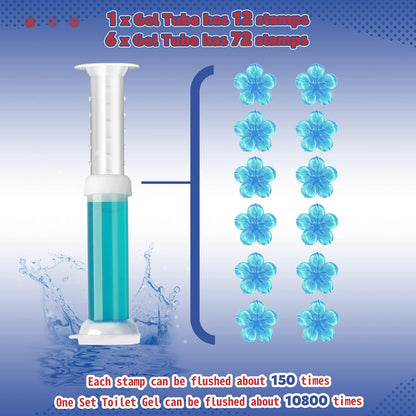 TaikaoQi Toilet Gel Stamp, 6Pcs/72 Count Flower Fragrance Bathroom Deodorizer Bowl Cleaner Toilet Refills