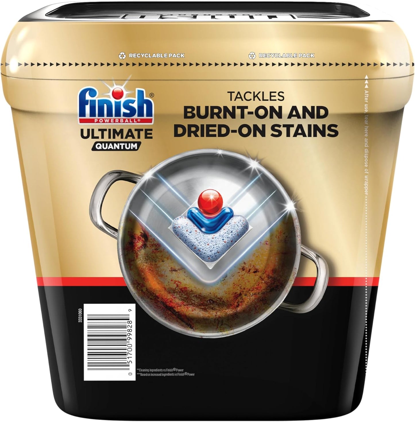 Finish Ultimate Dishwasher Pods, No Pre-Rinse Dishwasher Detergent Soap Removes Burnt-On Stain, with CycleSync Technology, Degreasing & Scrubbing Power, 38 Count