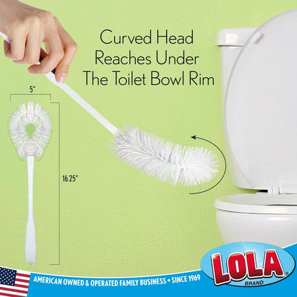Toilet Brush and Holder Set, By LOLA, 2 Pack, Classic Version, Durable Bristles for Deep Cleaning, w/Compact Space Saving Storage Holder