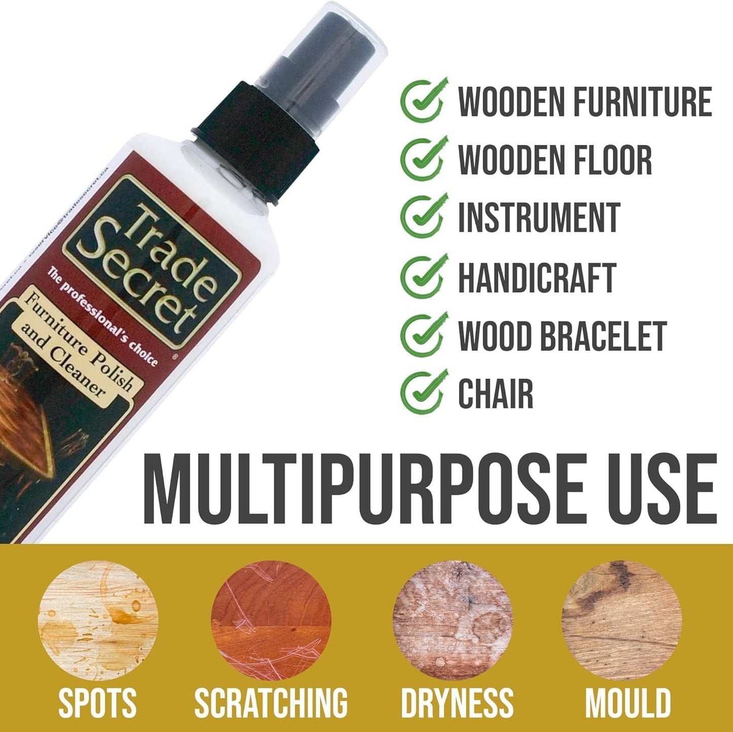 Trade Secret Scratch Concealer for Real Wood Furniture & Floors – Restores Dark Wood Scratch, Covers Nicks, Scuffs & Dogs, Cats Scratches, Marks, Minor Defects