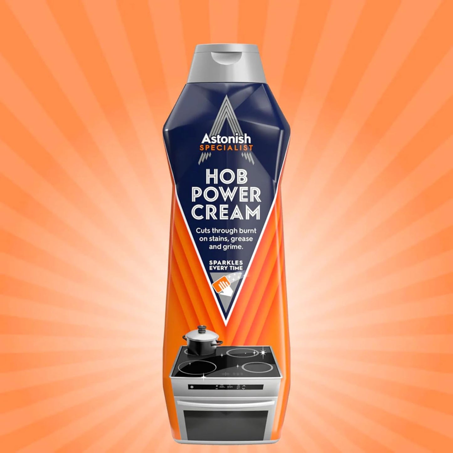 Astonish 500ml Specialist Hob Cleaner Zesty Lemon Cream for Electric Stovetops - Microwave Degreaser, Stove Surface Polish, Tough Grease Remover, Vegan Non Toxic Kitchen Scrub