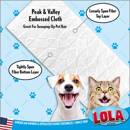 LOLA Dry Sweeping Cloth Refill Pads, 32 Pack, Unscented, Compatible with Swiffer Floor Mop, Comparable to Swiffer Refills, 11" x 8.13"