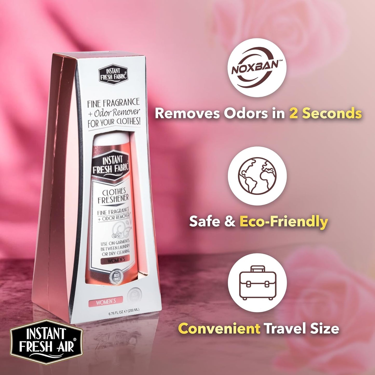 Fabric Freshener Spray & Deodorizer Odor Eliminator - Works Instantly with Noxban™ - Eco-Friendly Fabric Refresher & Odor Neutralizer - Safe for Garments, Linens, Bedding - Men's