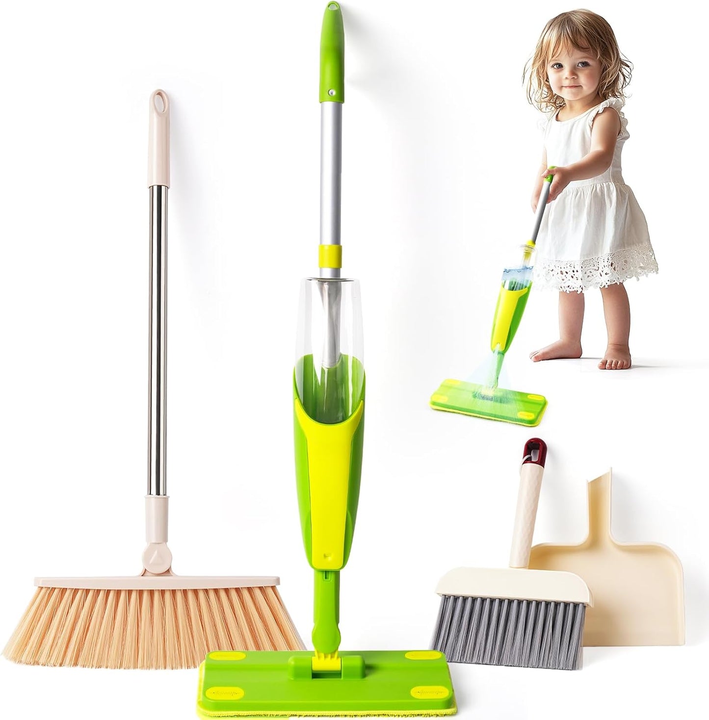 Toddler Spray Mop-Montessori Toys Mini Size Cleaning Mini Mop that Really Spray -Kid Pretend Play Toys Gift for Toddlers Girls Boys