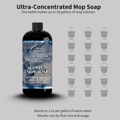 Lapew Santal Scented Mop Soap - Luxury Floor Cleaner Concentrate for Mopping Tile, Laminate, Vinyl & Hardwood | Streak-Free, Low-Foam | 36 oz - Colors A