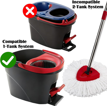 Spin Mop Replacement Set for O-Ceda RinseClean 2-Tank System, 16 Microfiber Spin Mops Refills,1 Scrubber Head,1 Triangle Spin Base,and(31-63in) Adjustable Handle Set Combo