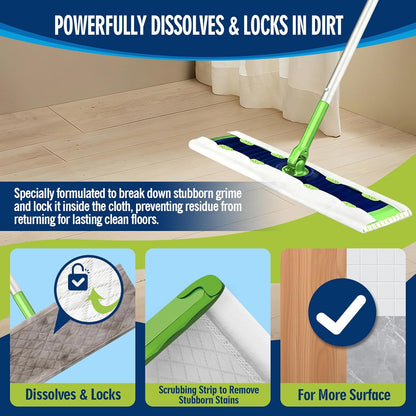 XL Wet Pads Refills Compatible with Swiffer Sweeper XL Mop, Disposable Heavy Duty Wet Mopping Cloths Refill XL for Hardwood Floor Mopping and Cleaning, Unscented, 24 Count