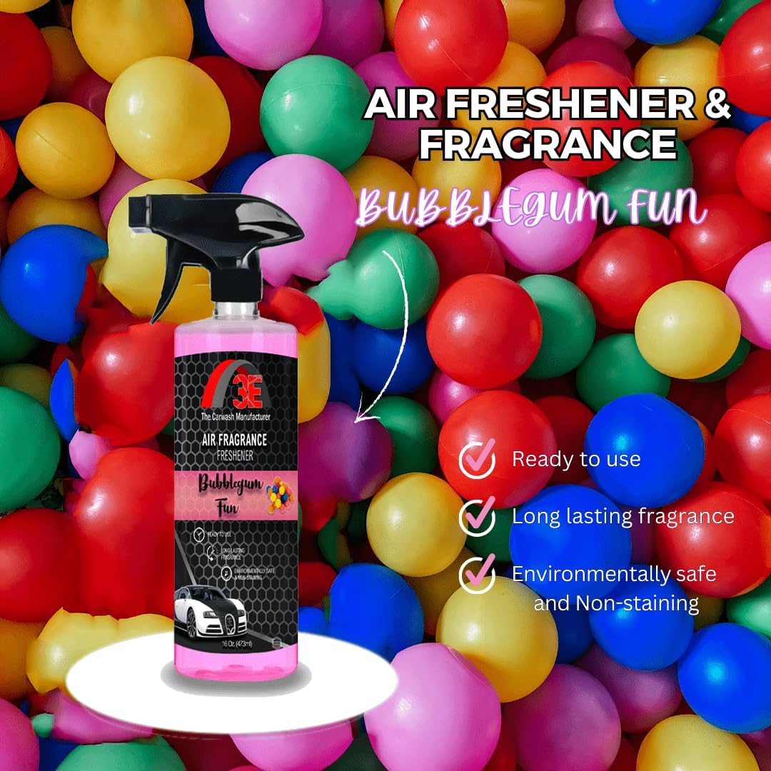 3E Car Air Freshener Premium Baby Powder Scent 16 fl oz – Professional Automotive Air Freshener & Odor Eliminator, Long-Lasting Interior Fragrance for Cars, Trucks, SUVs, RV, Home & Office
