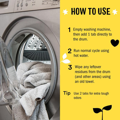 Molly's Suds Washing Machine Cleaner | Removes Odors & Grime from Front & Top Loader Machines, Including HE (Citrus - 6 Tablets)