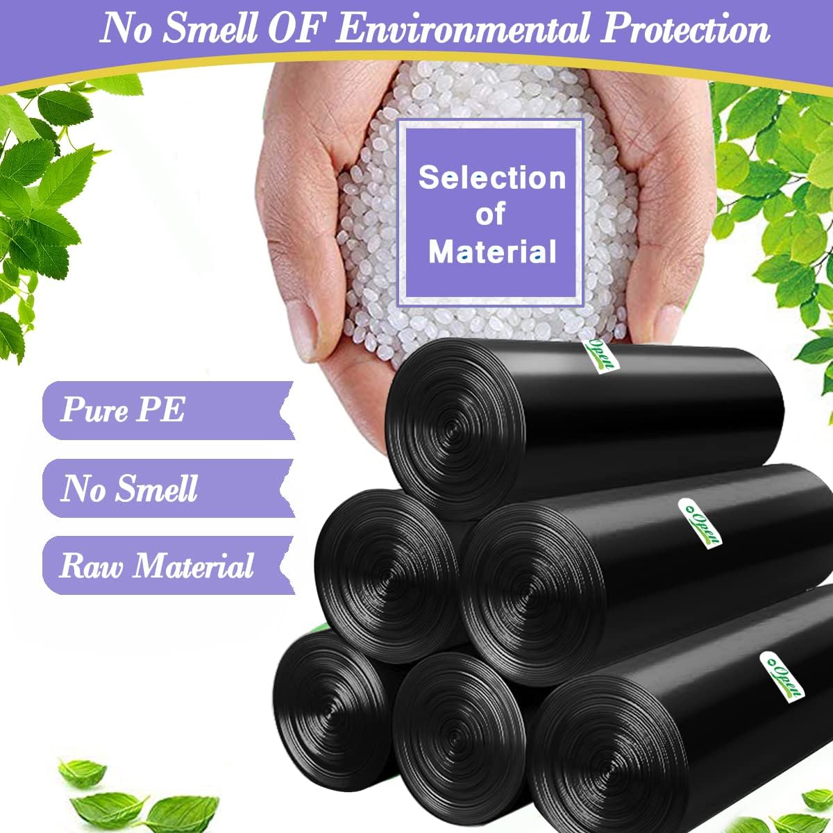 Hommaly 2 Gallon (1.8-2 Gal)120 pcs Small Clear Trash Bags, Strong 1.8 Gallon Garbage Bags, Bathroom Trash Can Bin Liners Unscented, Mini Plastic Bags for Office, Waste Basket Liner,Fit 6,7,8 Liters