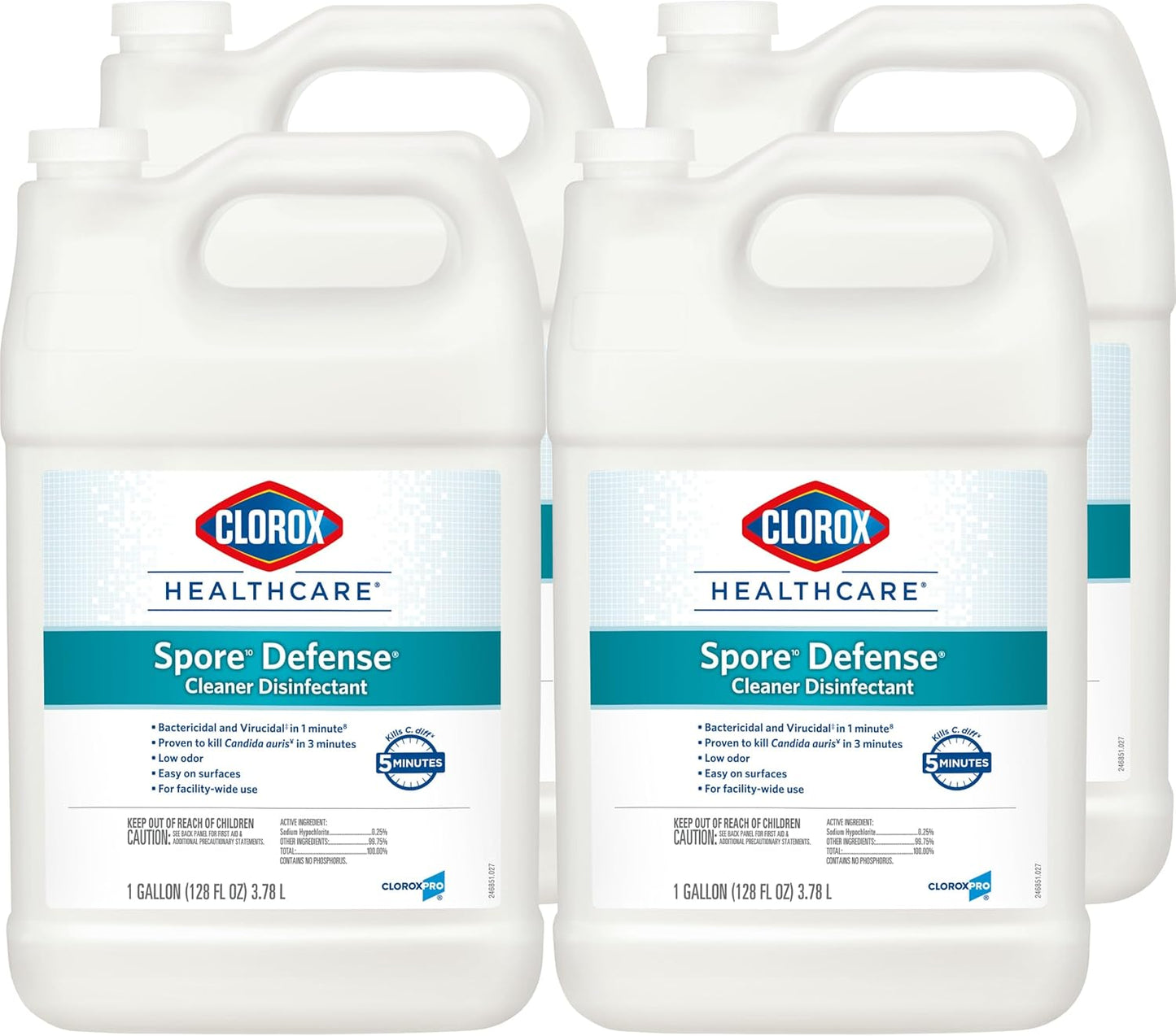 Clorox Healthcare Spore Defense Cleaner Disinfectant, Closed System Refill Bottle, 128 Fluid Ounces (Package May Vary)