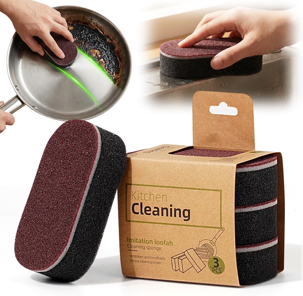Magic Sponges Cleaning Eraser, Heavy-Duty Melamine Sponge Foam Pads, Multi-Functional Household Cleaning Kitchen Dish Sponge for Furniture, Bathroom, Bathtub,Sink,Floor,Baseboard,Wall Cleaner (5PCS)