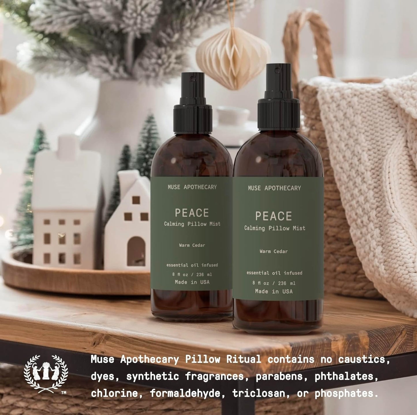 Muse Apothecary Linen Ritual - Aromatic, Soothing, and Relaxing Linen Spray for Bedding, Laundry and Fabric Spray Freshener - Infused with Aromatherapy Essential Oils - Lavender Serenity