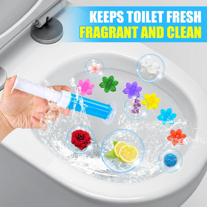 4 Pack Toilet Gel Stamp, 48 Stamps 4 Kinds Of Scent Toilet Bowl Cleaner Gel, Long-Lasting Flowers Shaped Bathroom Freshener, Keeps Toilet Fresh Fragrant and Clean