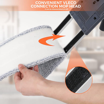 18 Professional Microfiber Mop Large Flat Mops for Floor Cleaning 4 Reusable Washable mop Pads Hardwood Cleaning System Wet and Dust Mop with 61in Long Stainless Steel Handle