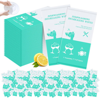 twoworld Disposable Dish Cleaning Wipes,Dish Wipes for Washing Dishes No Waterfor Camping Travel Kitchen Outdoor(pack of 50)