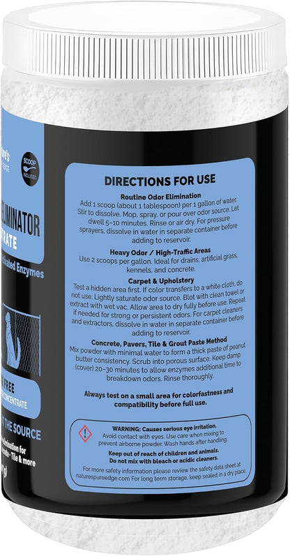 Nature's Pure Edge Enzyme Powder Concentrate Makes 86 Gallons - Professional Use for Kennel and Pet Odor Elimination - Removes Urine Poop from Carpets Floors - Sunny Citrus