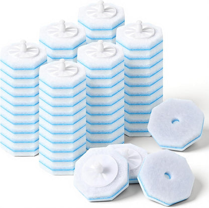 60 Counts Disposable Toilet Wand Refills Compatible with Most Bowl Brush Wand, Disposable Bathroom Toilet Brush Scrubber Heads, Toilet Bowl Cleaner Refill Pads for Stain Removal Deep Cleaning